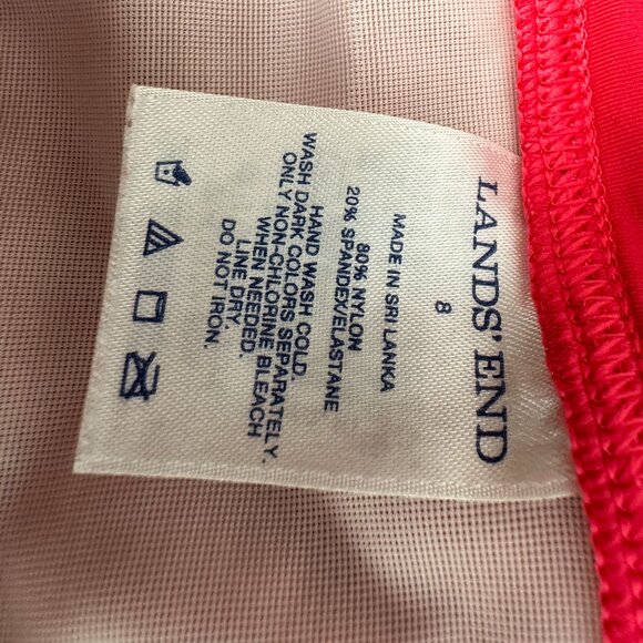 Lands' End Women's Floral Tankini Swimsuit Size 8 Nylon/Spandex Pink/Red - Picture 5 of 5